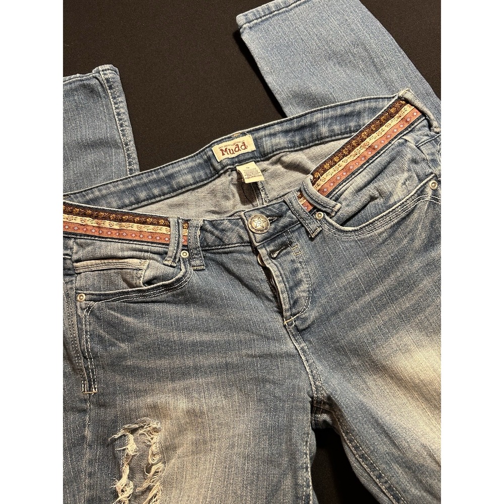 Mudd Jeans Vintage Y2K Light Wash Low Rise Straight Slim Leg Size 9 32w